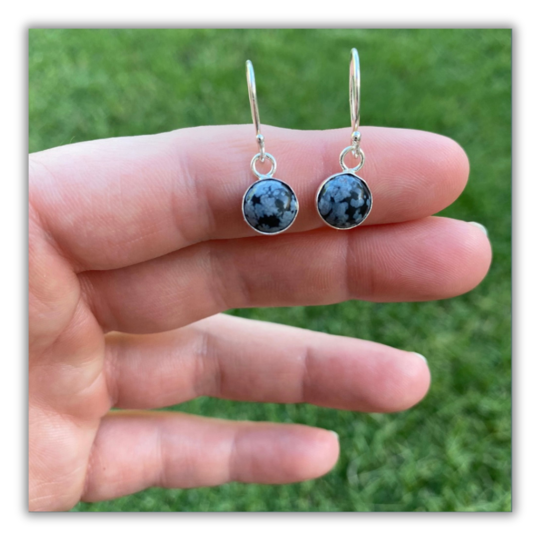 Snowflake Obsidian Earrings